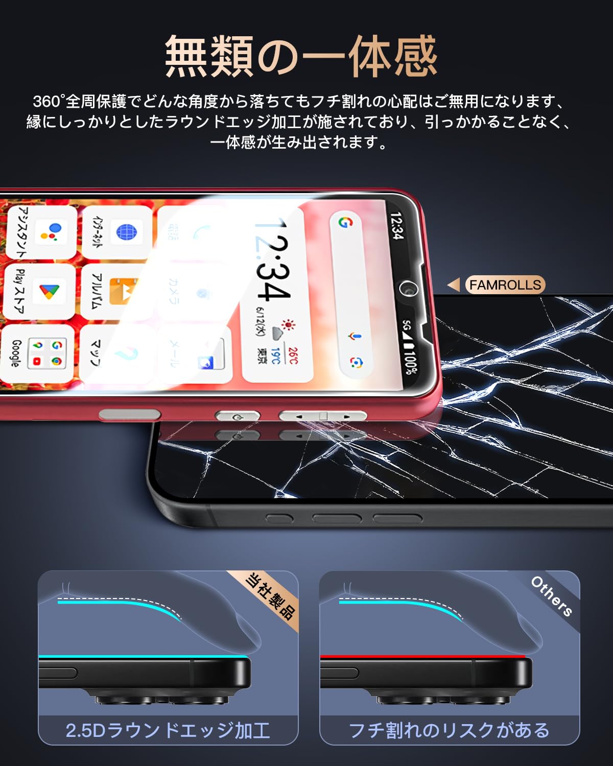 Amazon | 【2+2枚セット】対応 BASIO active2 SHG12 ガラスフィルム +